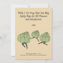 Leaping Artischocken AI generiert viktorianischen Feiertagskarte