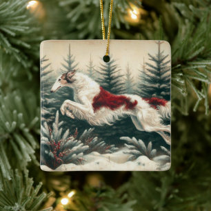 Leaping Borzoi Weihnachtsschmuck