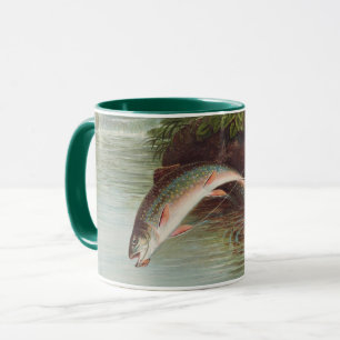 Leaping Brook Forelle von S.A. Kilbourne Vintage F Tasse