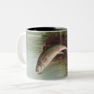 Leaping Brook Trout von Samuel Kilbourne (1874) Zweifarbige Tasse