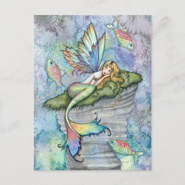 Leaping Carp Mermaid und Fisch Postkarte (Vorderseite)