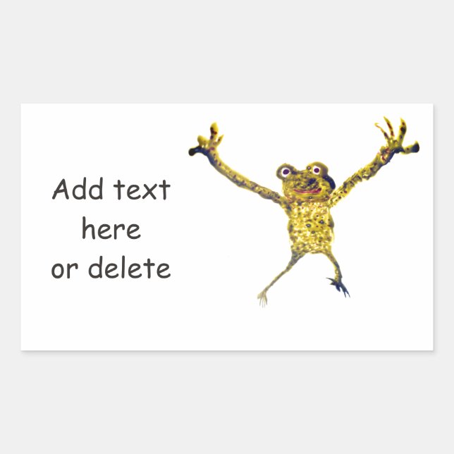Leaping Dancing Frog Funny Animal Rechteckiger Aufkleber (Vorderseite)