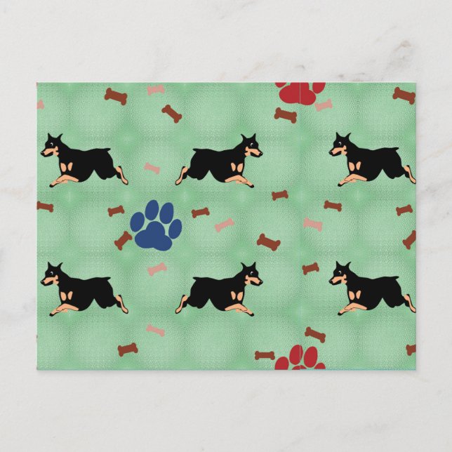 Leaping Doberman Postkarte (Vorderseite)