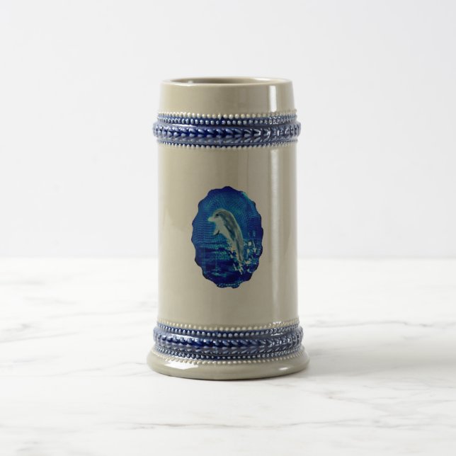 Leaping Dolphin Blue Bierglas (Mittel)