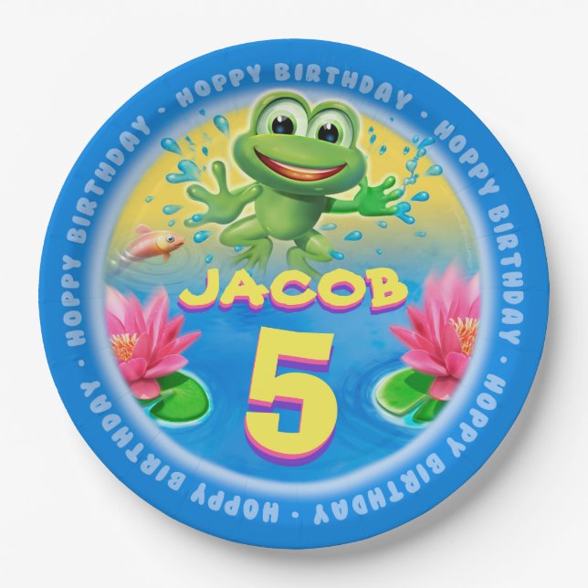 Leaping Frog Anpassen der Papierplatte Party 9 Zol Pappteller (Vorderseite)