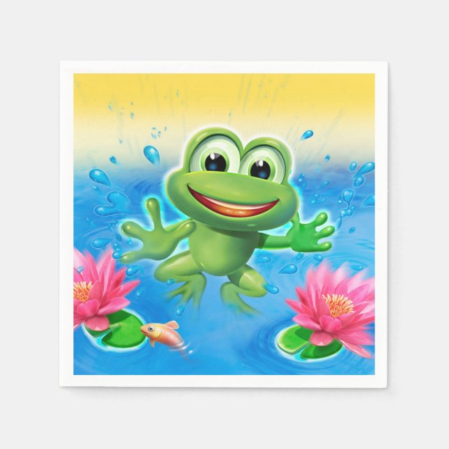 Leaping Frog Party Serviette (Vorderseite)