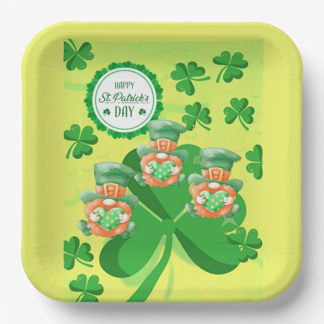 Leaping Leprachauns! St Pattys Day Pappteller (Vorderseite)