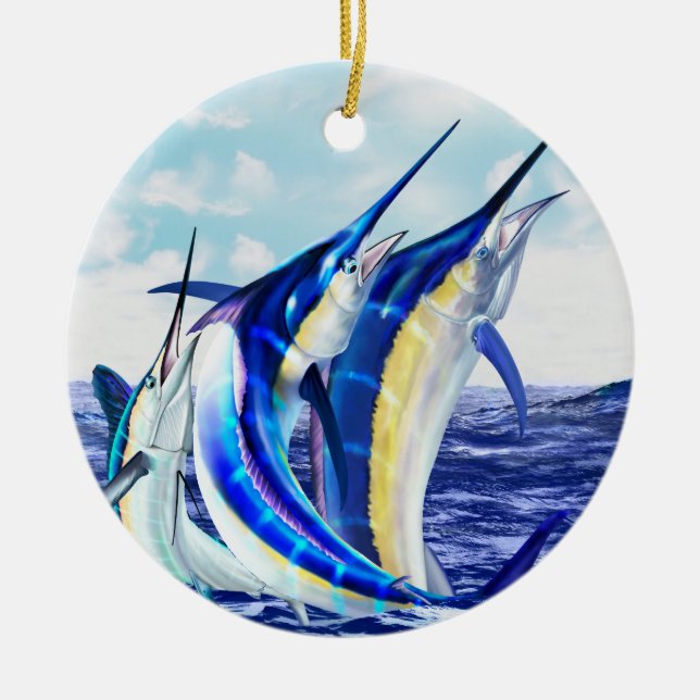 Leaping Marlin Trio Keramik Ornament (Vorne)