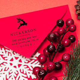 Leaping-Rentier-Rücksendeadresse Gummistempel