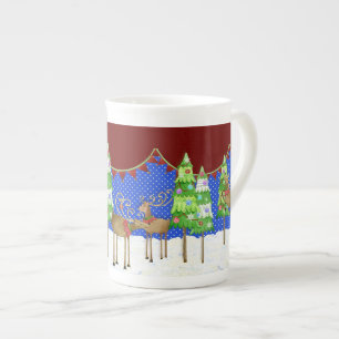 Leaping Rentier Weihnachtsbaum Pennant Tasse