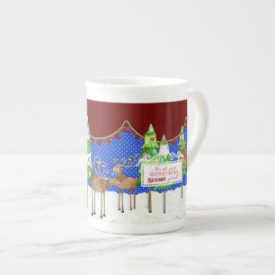Leaping Rentier Weihnachtsbaum Pennant Tasse