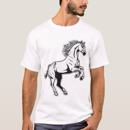 Leaping White Stallion Aufkleber - Entlüften Sie d T-Shirt