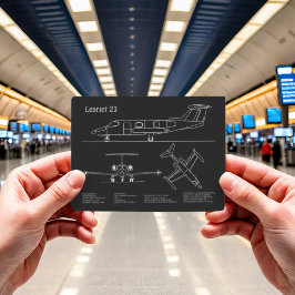 Learjet 23 - Flugzeugkonzept Zeichnend Pläne PD Postkarte