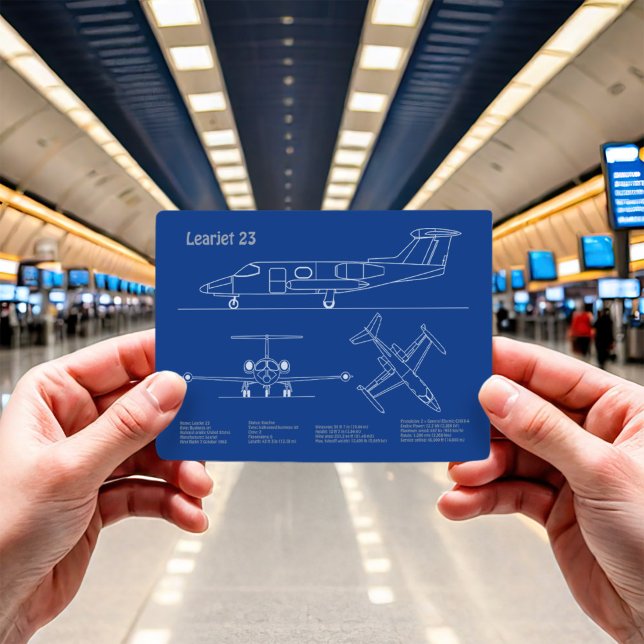 Learjet 23 - Flugzeugkonzeption Zeichnend Pläne AD Postkarte (Von Creator hochgeladen)