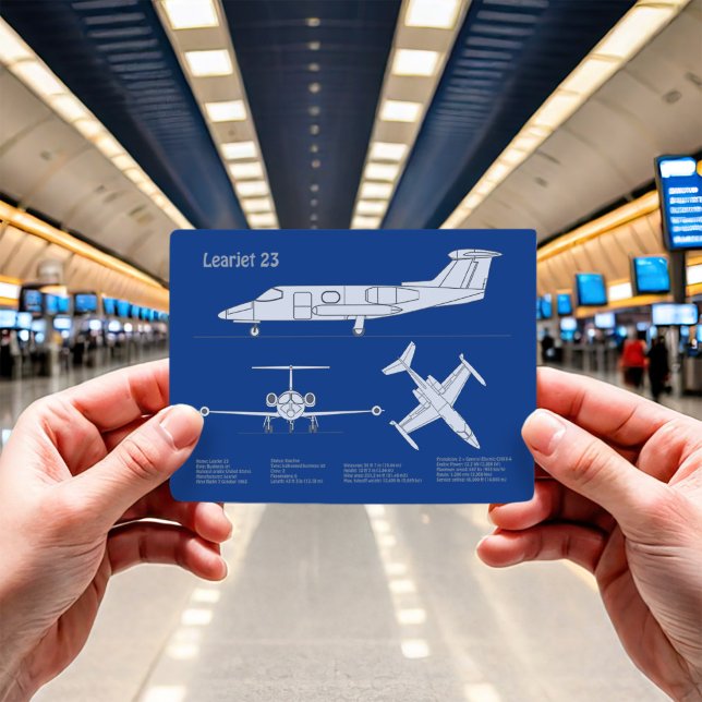 Learjet 23 - Pläne zum Zeichn von Flugzeugkonzepte Postkarte (Von Creator hochgeladen)