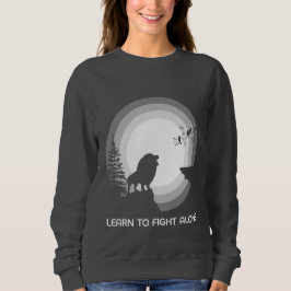 Learn to Fight Alone – Lion Under Moonlight Sweatshirt