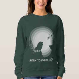 Learn to Fight Alone – Lion Under Moonlight Sweatshirt