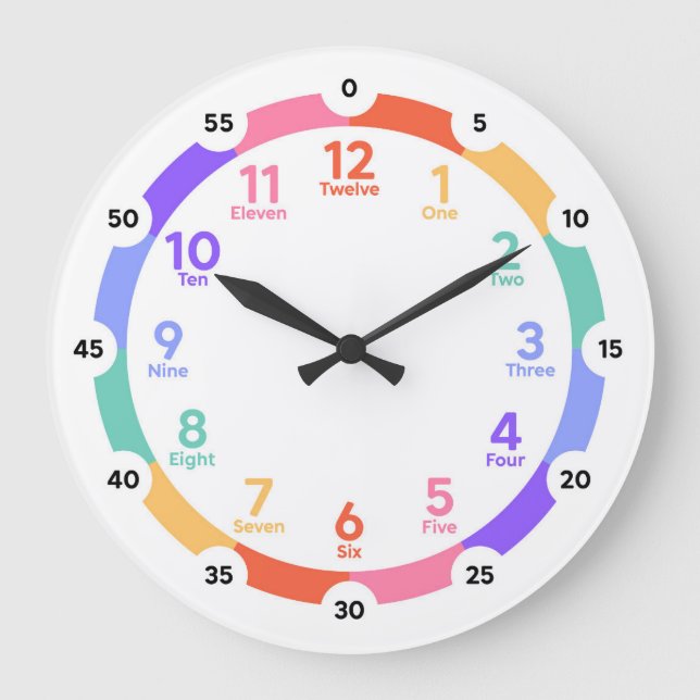 Learning Clock - Day Dream Große Wanduhr (Vorderseite)