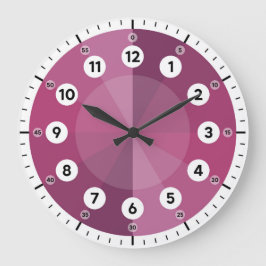 Learning Clock - Telling Time - Magenta Hues Große Wanduhr