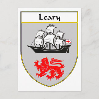 Leary Coat of Arms/Familienwappen Postkarte