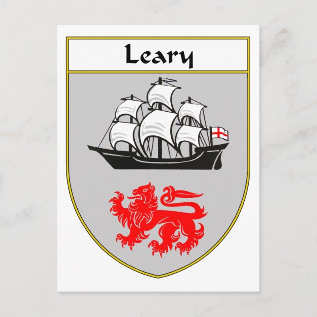 Leary Coat of Arms/Familienwappen Postkarte (Vorderseite)