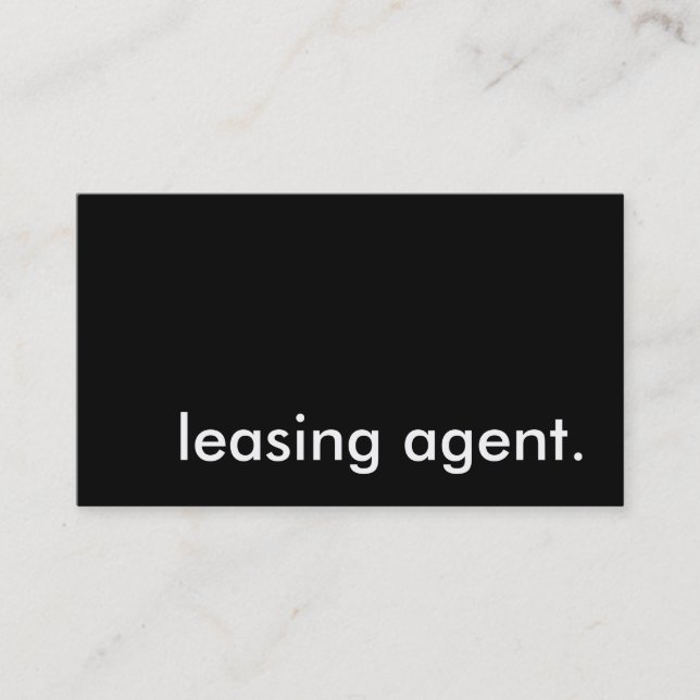 Leasing-Agent. Visitenkarte (Vorderseite)