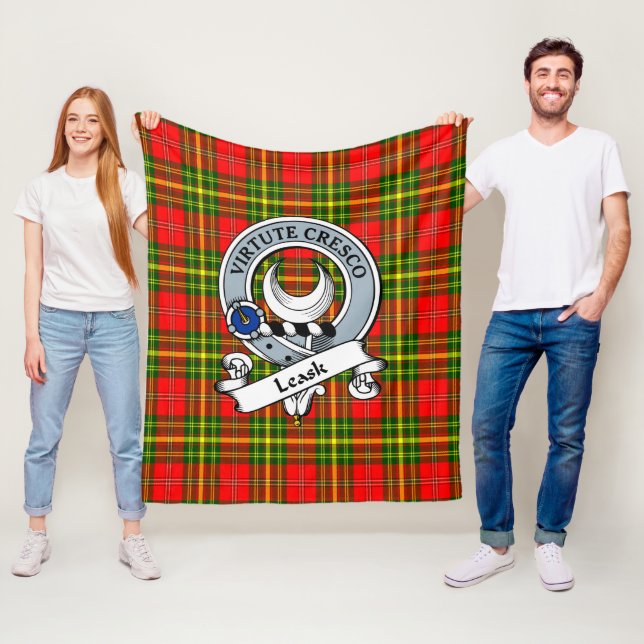 Leask Clan Abzeichen Tartan Kariert Fleecedecke (Beispiel)