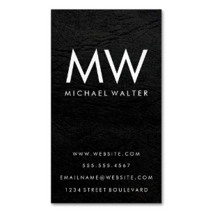 Leather aus Minimalistischen Monogram-Imitaten mit Magnetische Visitenkarte