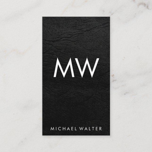 Leather aus Minimalistischen Monogram-Imitaten mit Visitenkarte (Vorderseite)