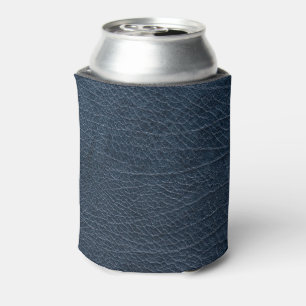 Leather Blue Tartan Fabric Crocodile Skin Dosenkühler