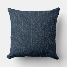 Leather Blue Tartan Fabric Crocodile Skin Kissen