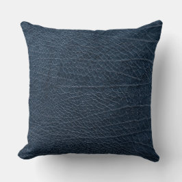 Leather Blue Tartan Fabric Crocodile Skin Kissen