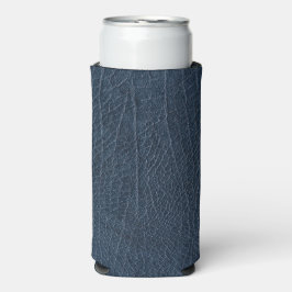 Leather Blue Tartan Fabric Crocodile Skin Selters Dosenkühler