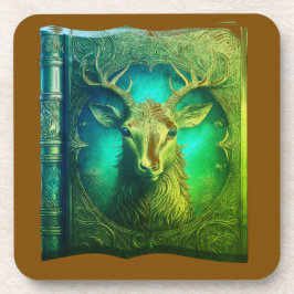 Leather Bound Copy Of A Deer Hunting Guide Getränkeuntersetzer