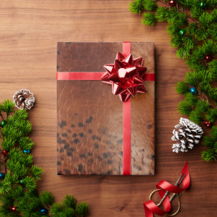 Leather Brown Leopard Spots Geschenkpapier
