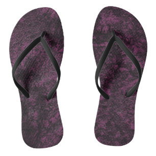 Leather Burgundy Textur Flip Flops