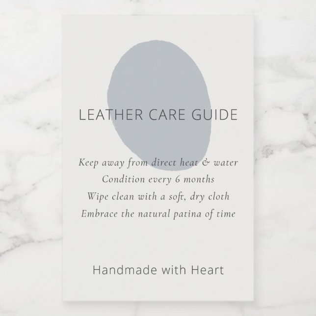 Leather Care Guide Slate Artisan 2x3 Custom Label Weinetikett (Einzelnes Label)