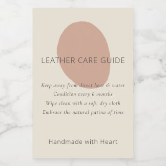 Leather Care Guide Terracotta Artisan Custom Label Weinetikett