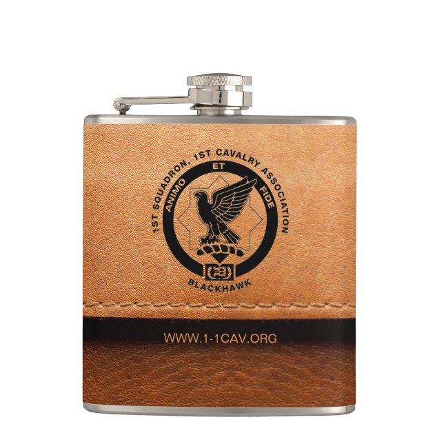 Leather Cav Flask Flachmann (Vorderseite)