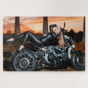 Leather Clad Biker Chick Puzzle