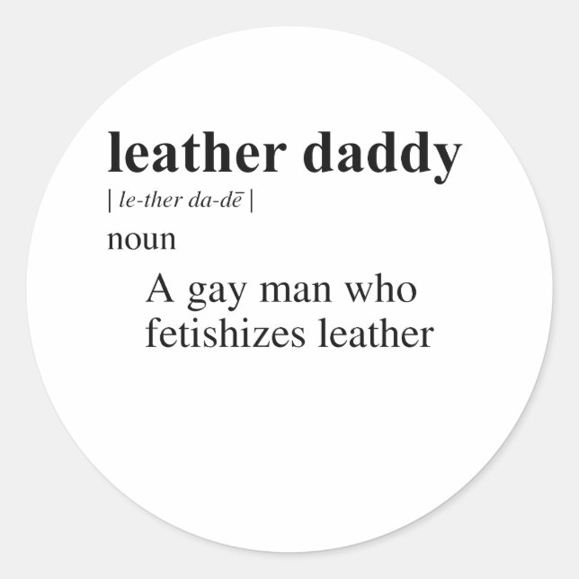 LEATHER DADDY DEFINITION RUNDER AUFKLEBER (Vorderseite)