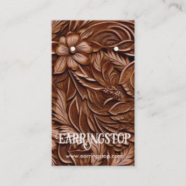 Leather Design Western Muster Earring Cards Visitenkarte