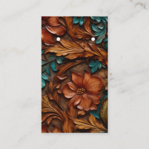 Leather Design Western Muster Earring Cards Visitenkarte