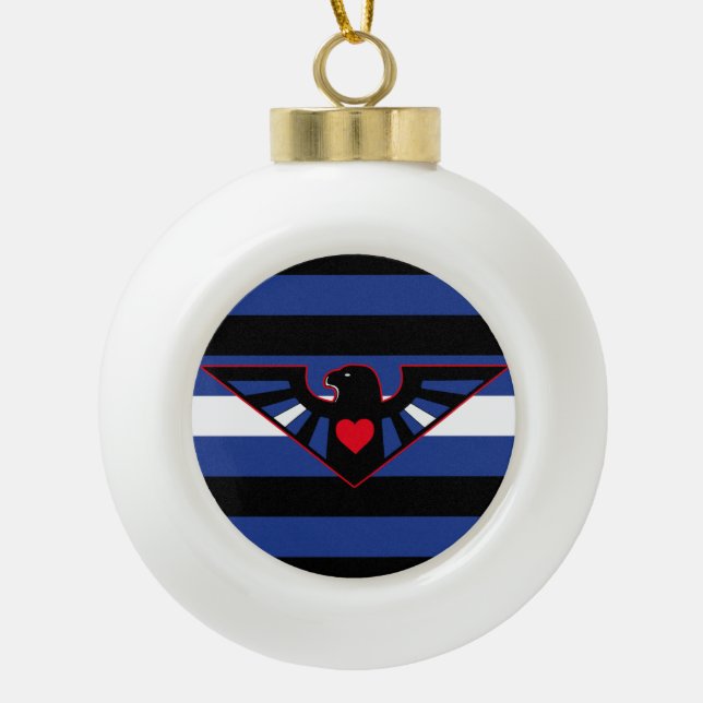 Leather Eagle Pride Flag Keramik Kugel-Ornament (Vorderseite)