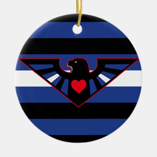 Leather Eagle Pride Flag Keramik Ornament (Vorne)