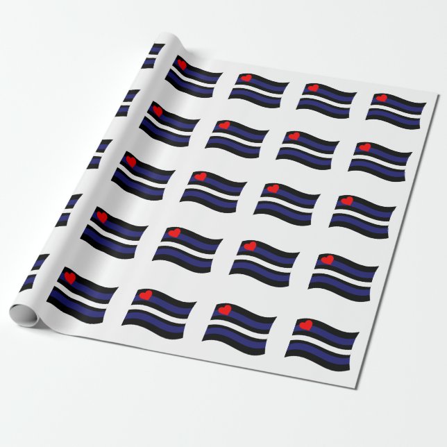 LEATHER FLAG WAVING GESCHENKPAPIER (Ungerollt)