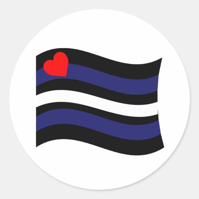 LEATHER FLAG WAVING RUNDER AUFKLEBER (Vorderseite)