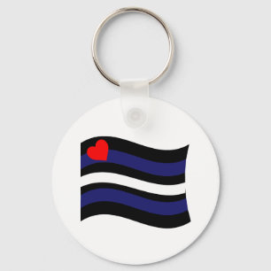 LEATHER FLAG WAVING SCHLÜSSELANHÄNGER