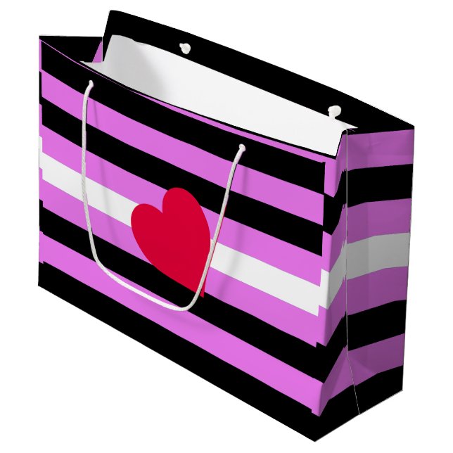 Leather Girl Pride Flag Große Geschenktüte (Vorderseite Schrägansicht)