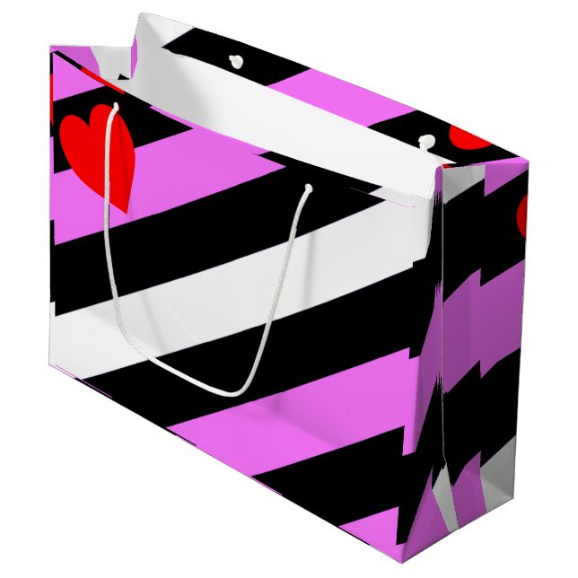 Leather Girl Pride Flag Große Geschenktüte (Vorderseite Schrägansicht)